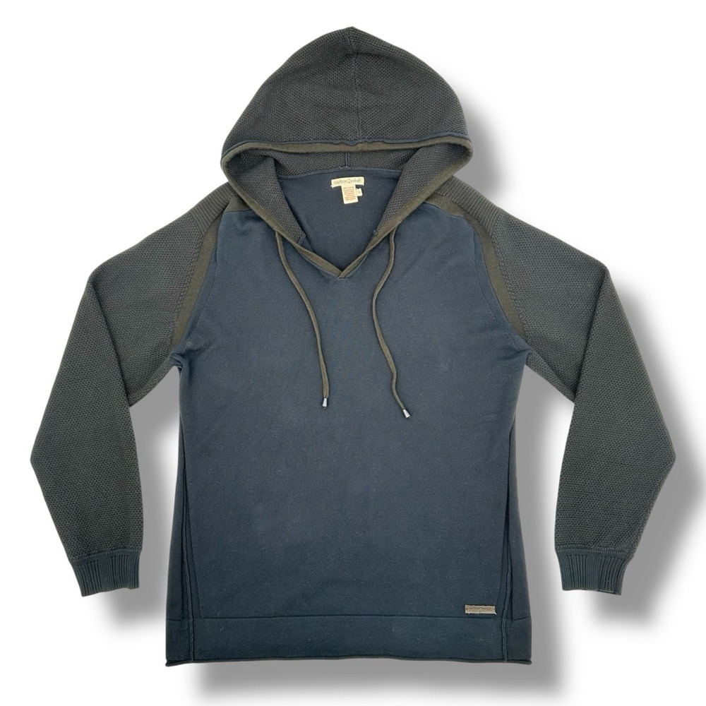 Carbon2Cobalt Hoodie Navy Gray Raglan Pullover Men's L Everyday Casual Coastal